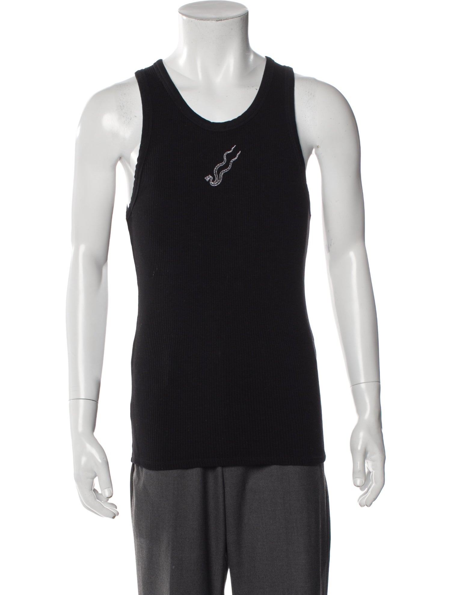 Lu'u Dan Graphic Print Sleeveless Denim Shirt