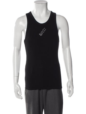 Lu'u Dan Graphic Print Sleeveless Denim Shirt