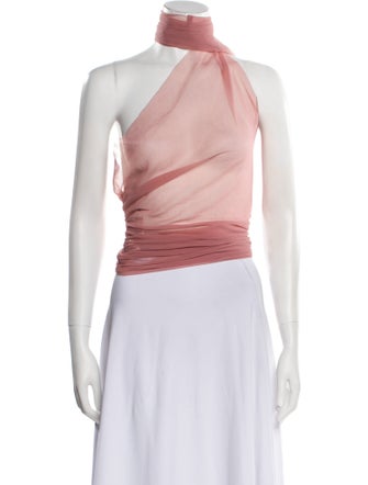 Ludovic de Saint Sernin Turtleneck Sleeveless Crop Top