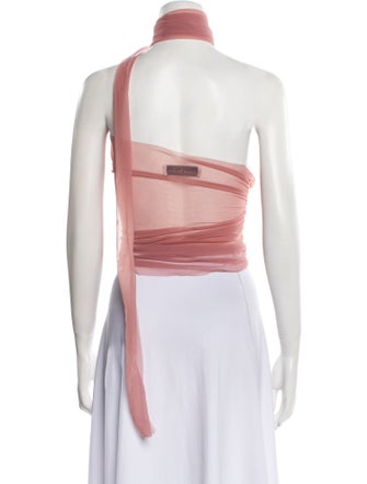 Ludovic de Saint Sernin Turtleneck Sleeveless Crop Top