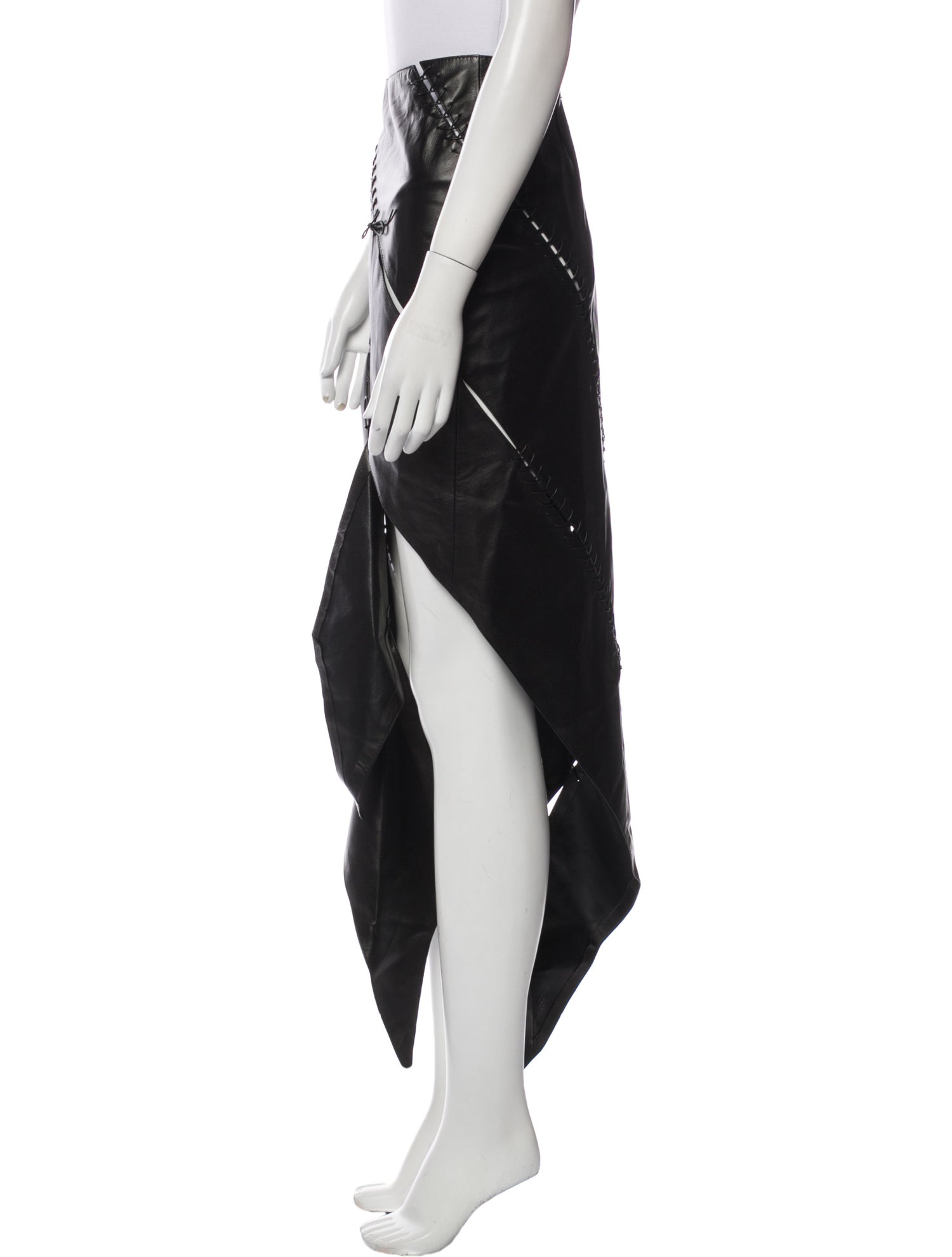 Ludovic de Saint Sernin Leather Midi Length Skirt w/ Tags