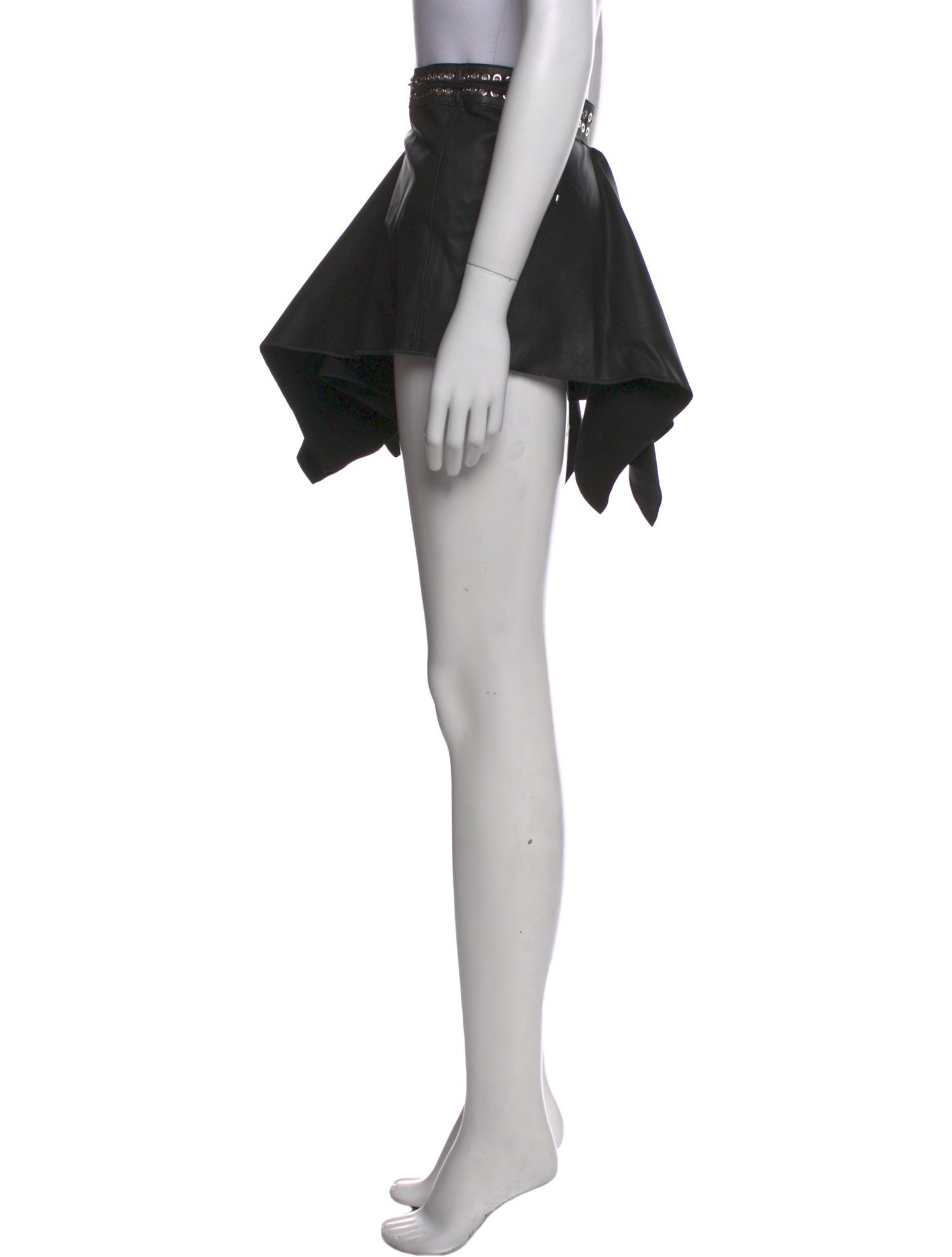 Ludovic de Saint Sernin Lamb Leather Mini Skirt