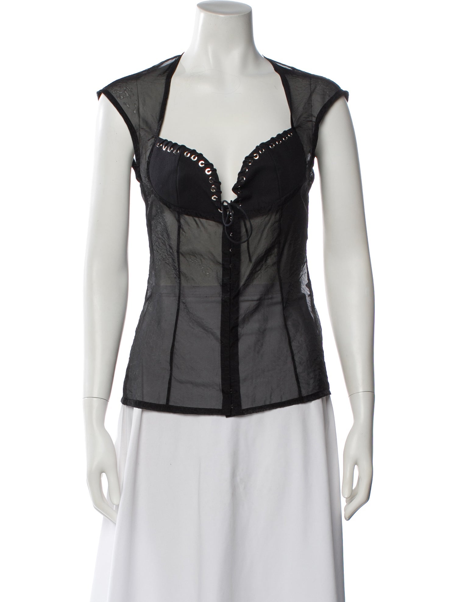 Ludovic de Saint Sernin Square Neckline Sleeveless Top