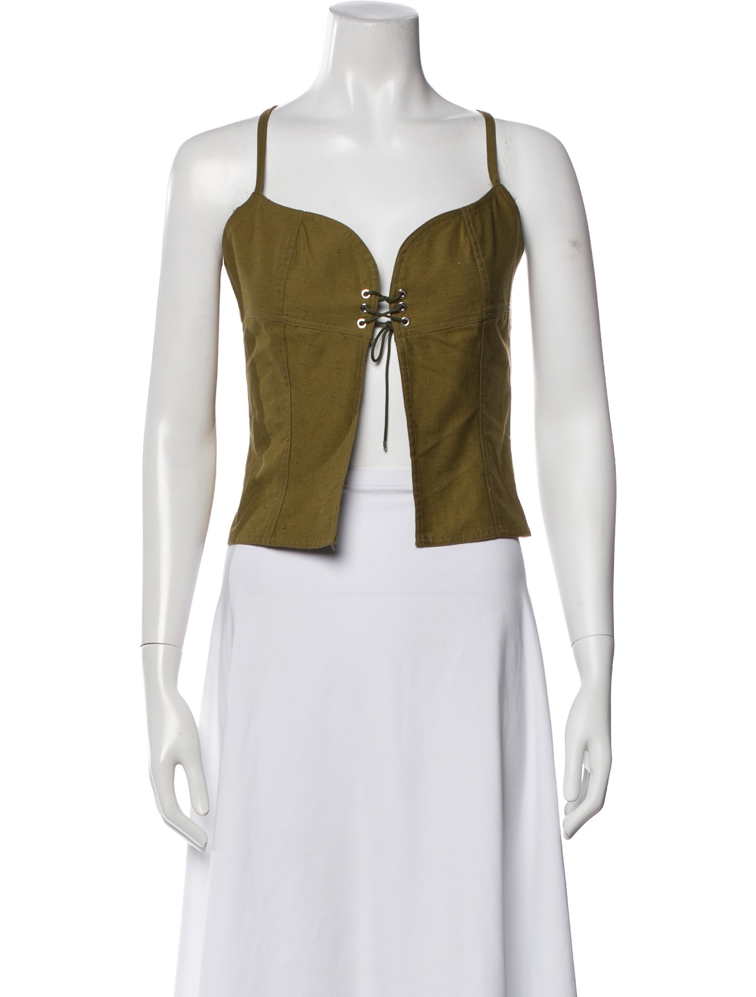 Ludovic de Saint Sernin V-Neck Sleeveless Crop Top