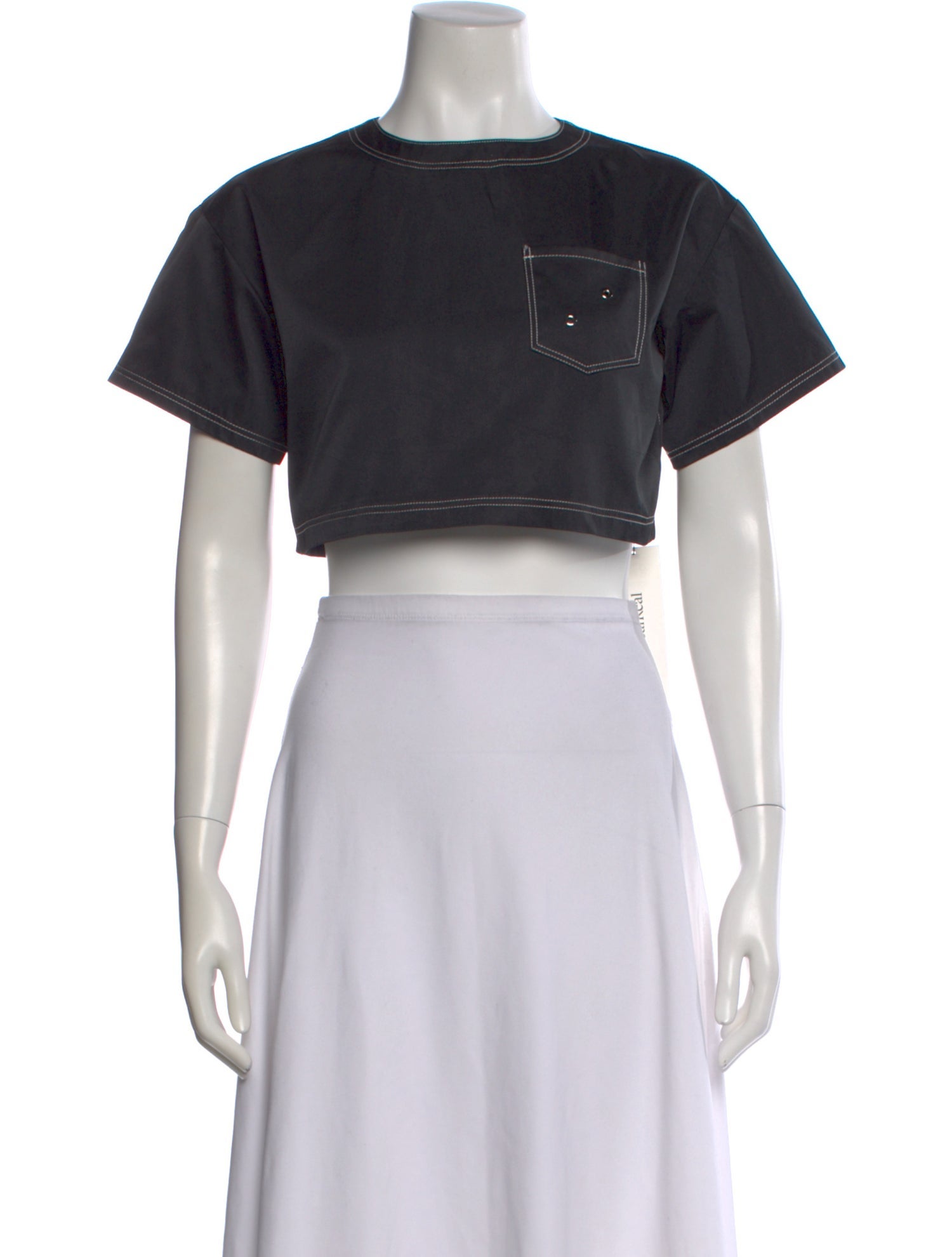 Ludovic de Saint Sernin Crew Neck Short Sleeve Crop Top