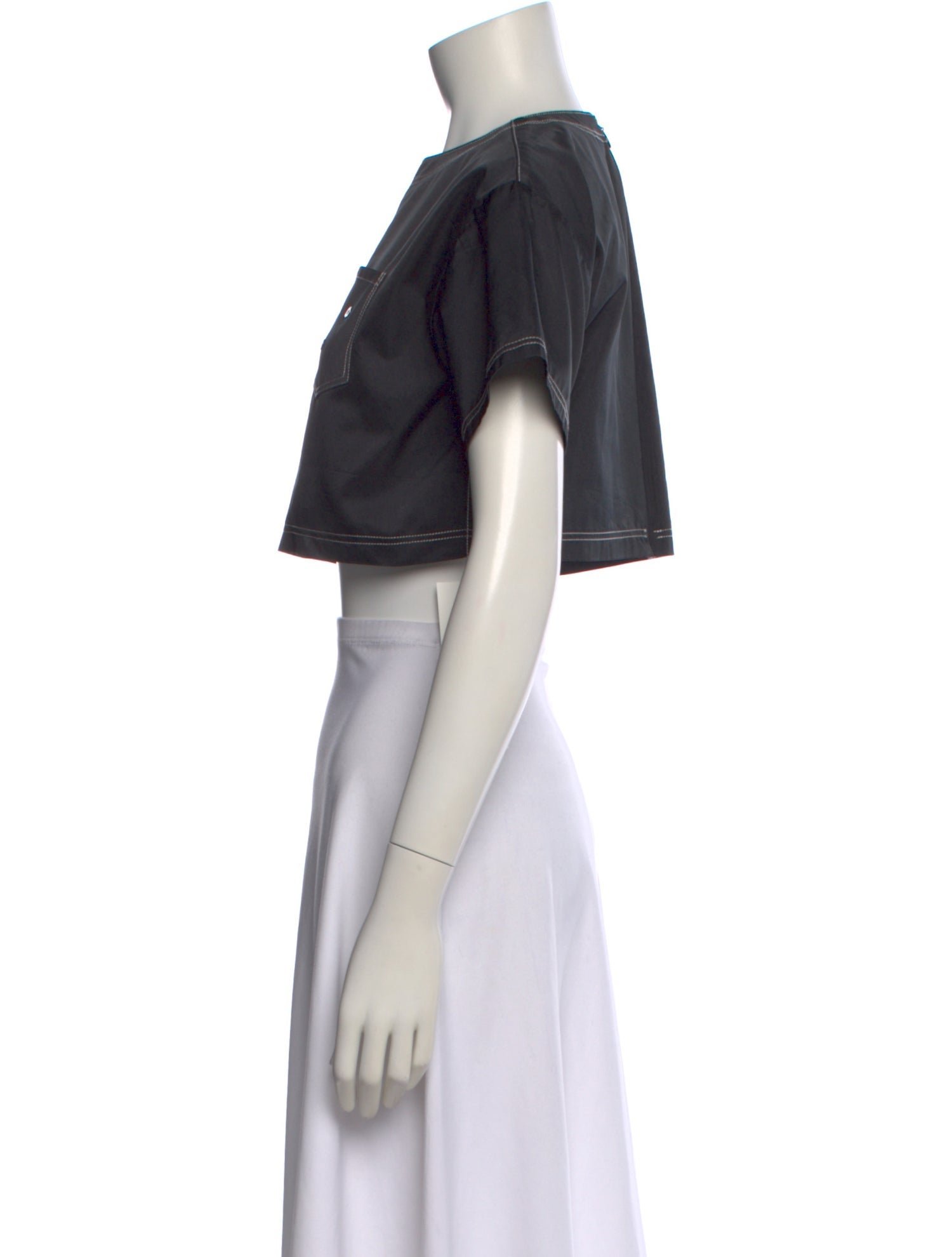 Ludovic de Saint Sernin Crew Neck Short Sleeve Crop Top
