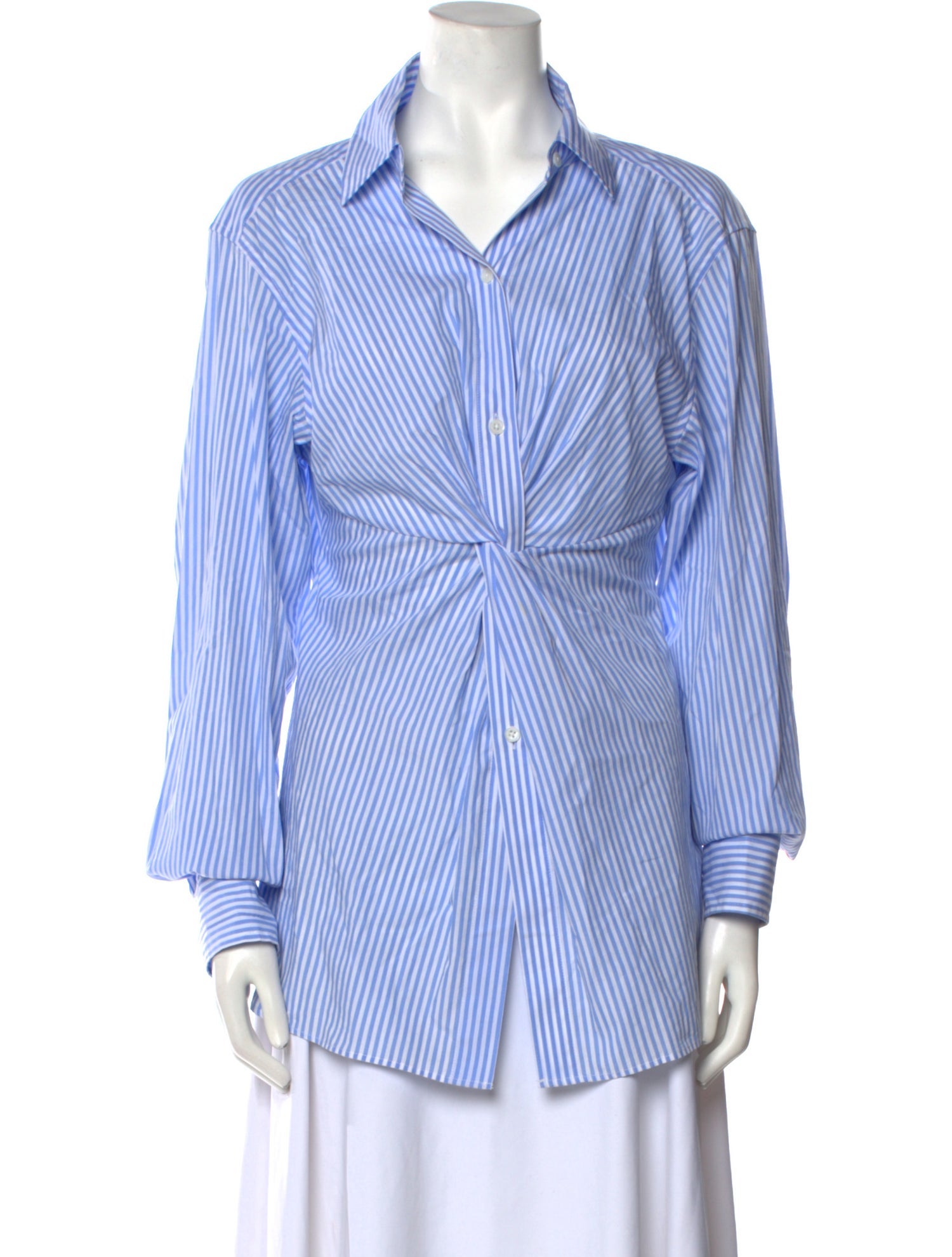 luel studio Striped Long Sleeve Button-Up Top