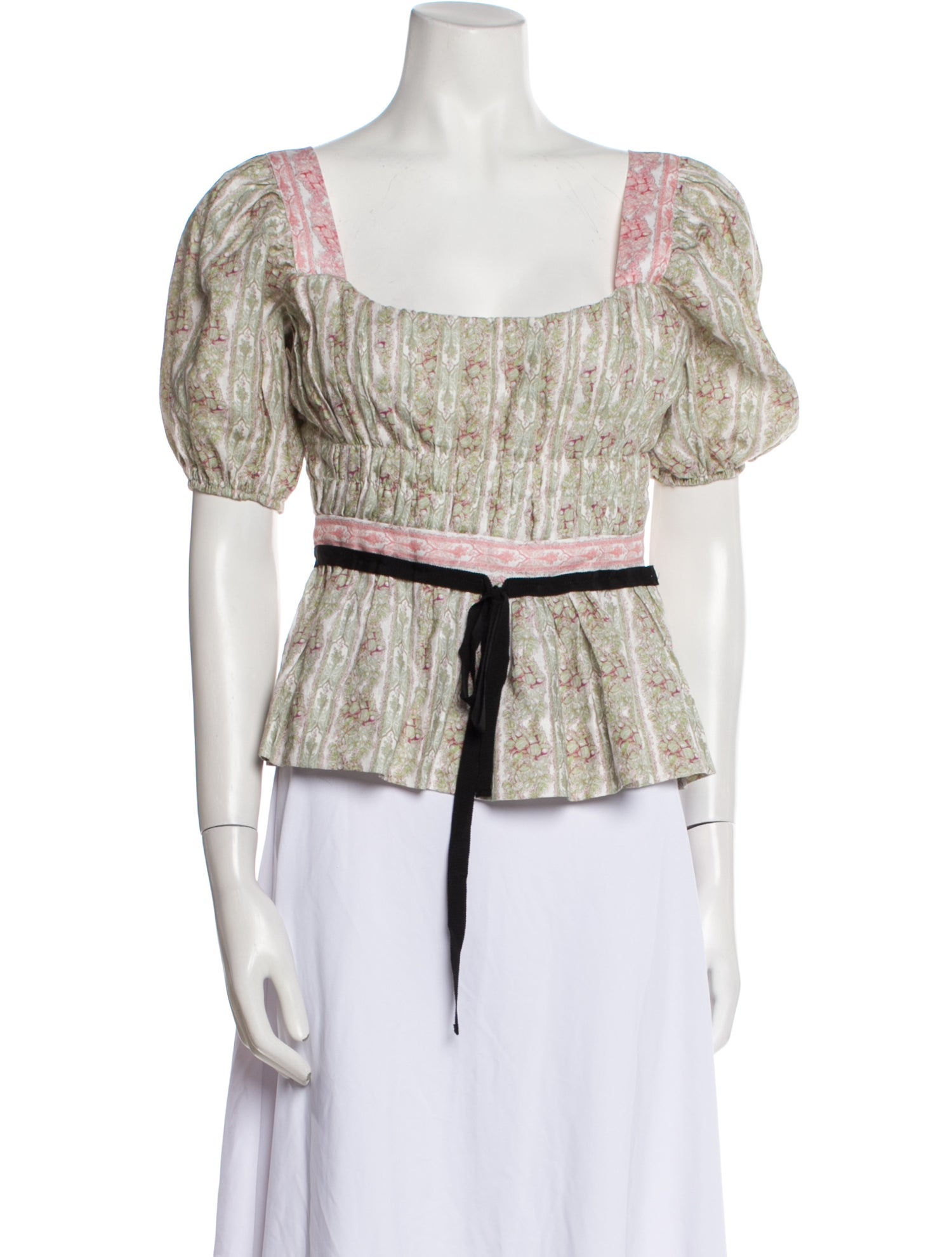 Lug Von Siga Linen Printed Crop Top