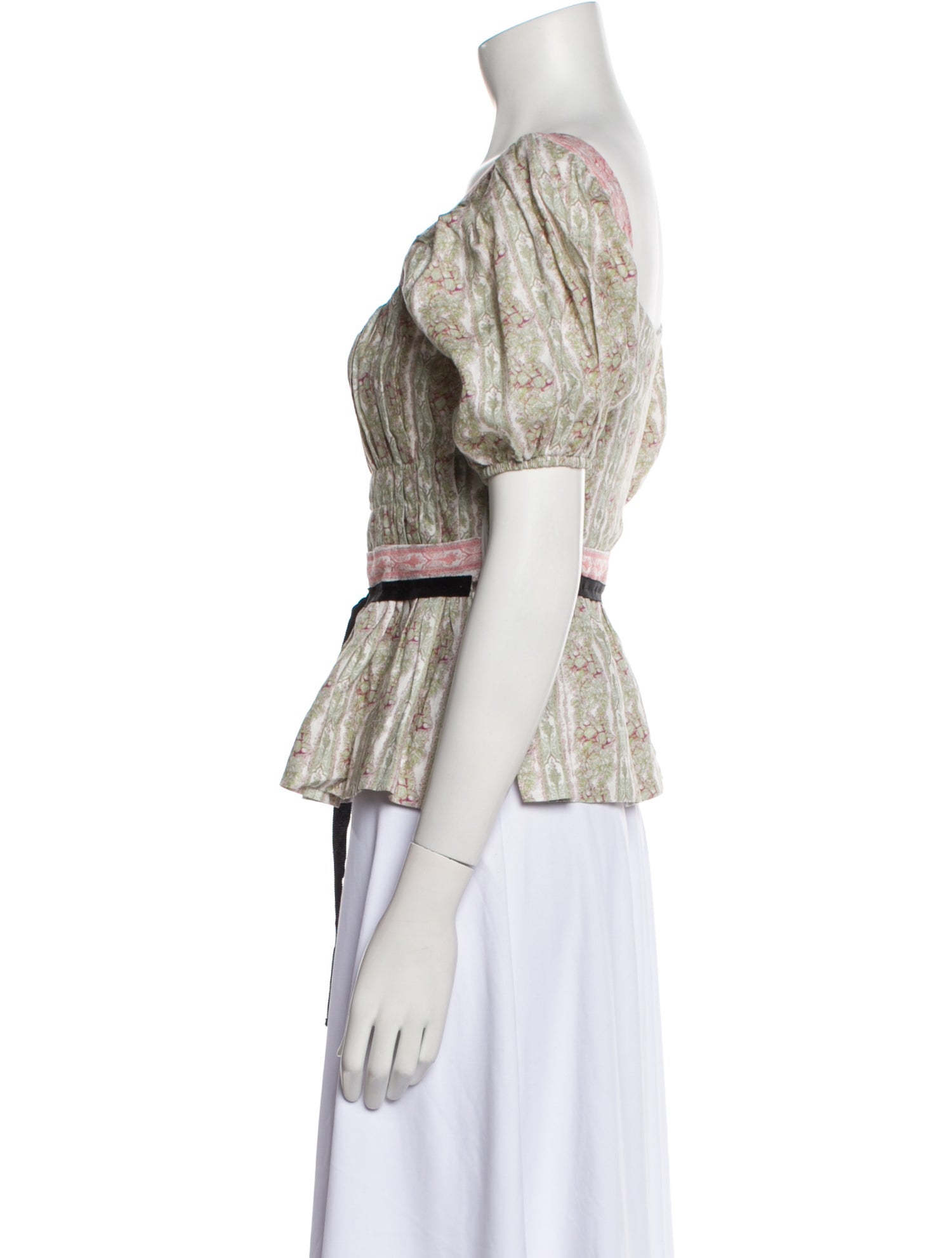 Lug Von Siga Linen Printed Crop Top