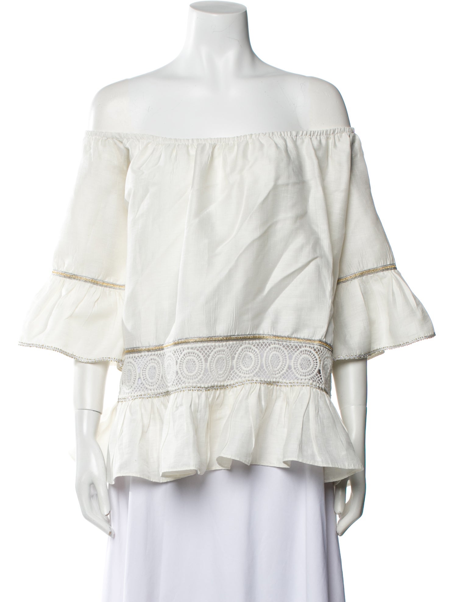 Lug Von Siga Linen Off-The-Shoulder Blouse