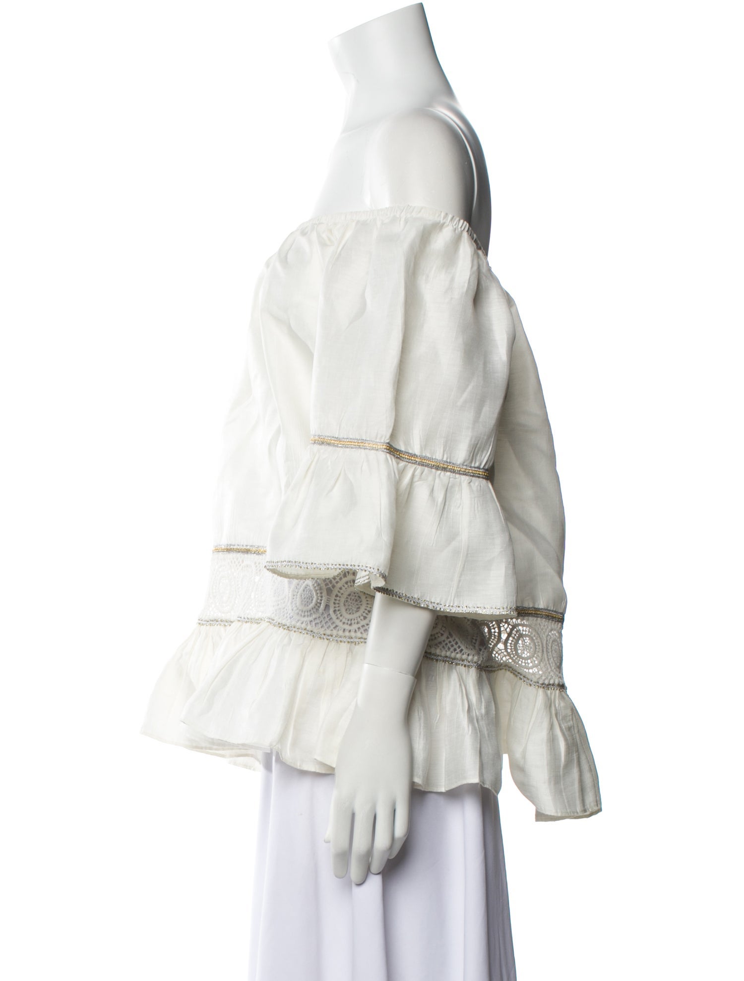 Lug Von Siga Linen Off-The-Shoulder Blouse