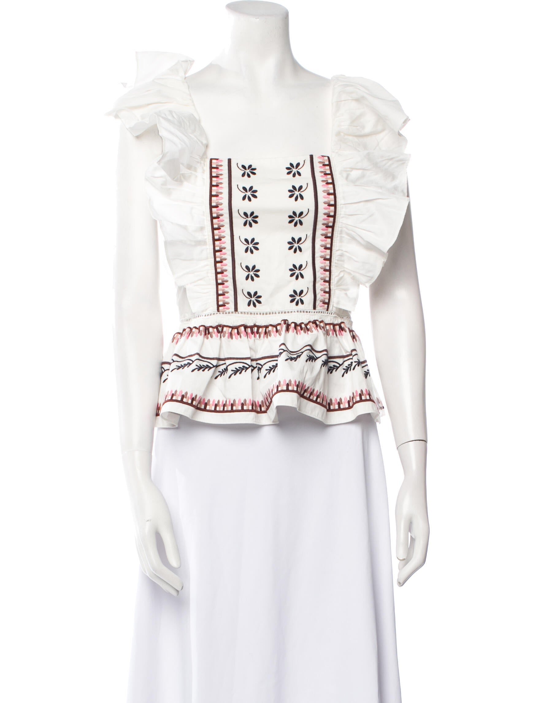 Lug Von Siga Printed Square Neckline Crop Top