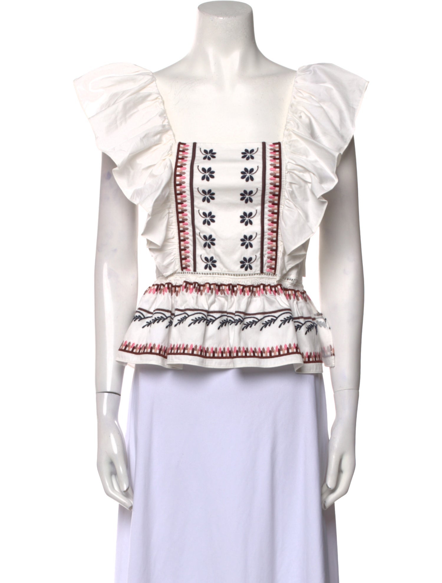 Lug Von Siga Printed Square Neckline Crop Top