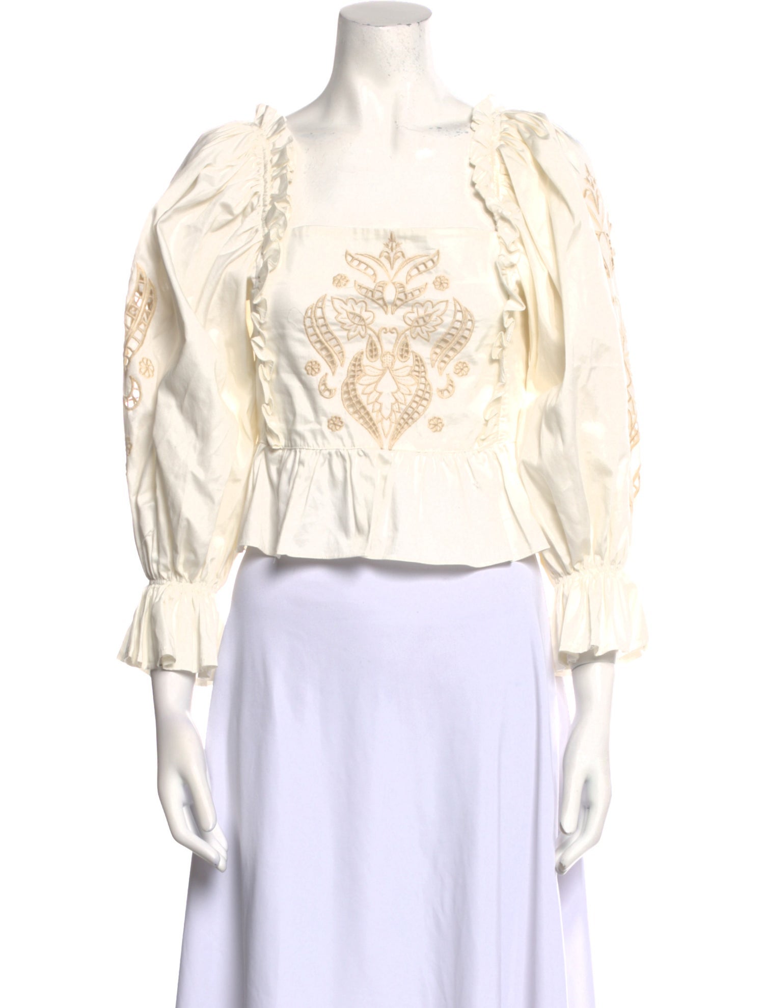 Lug Von Siga Patterned Square Neckline Crop Top