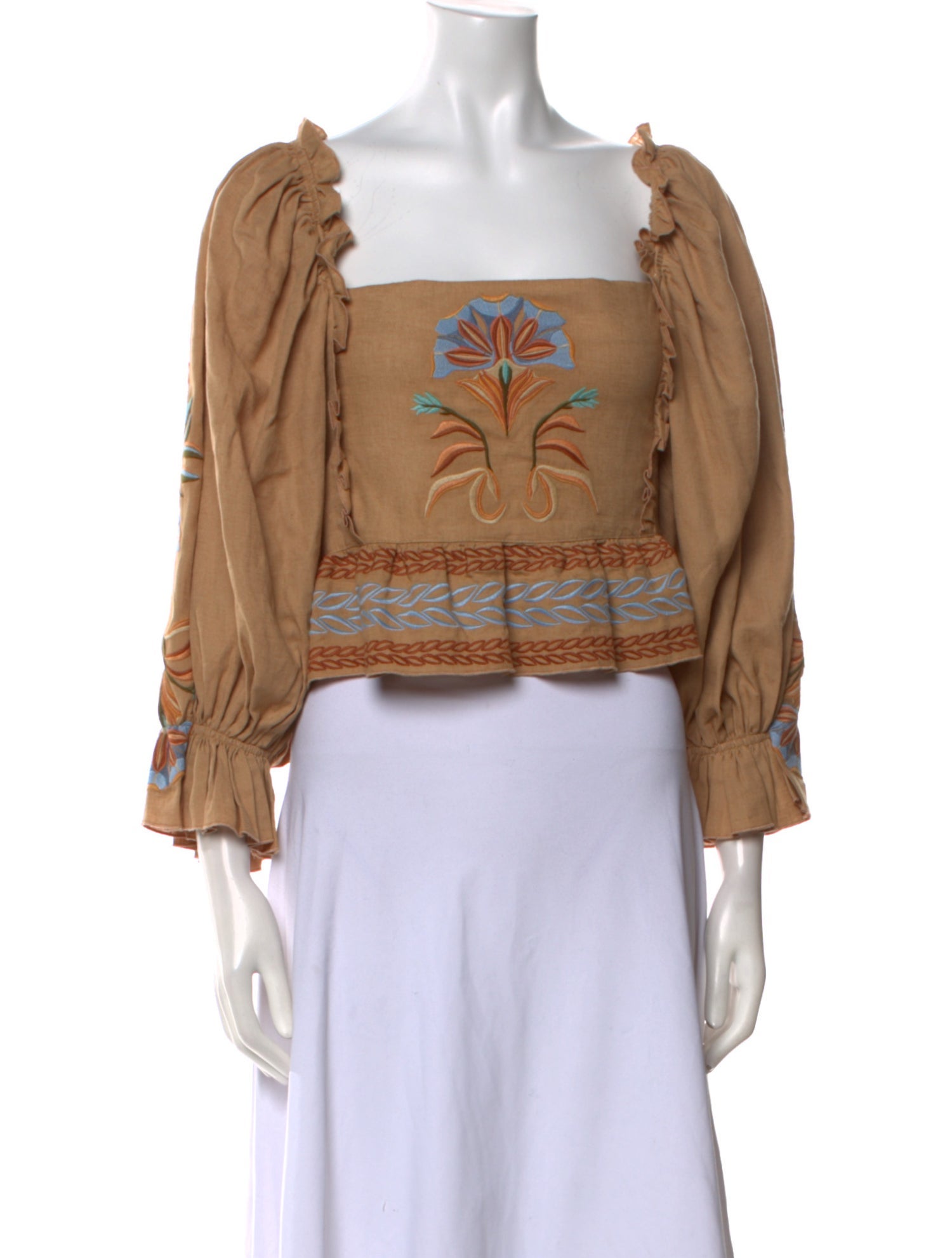 Lug Von Siga Printed Square Neckline Crop Top w/ Tags