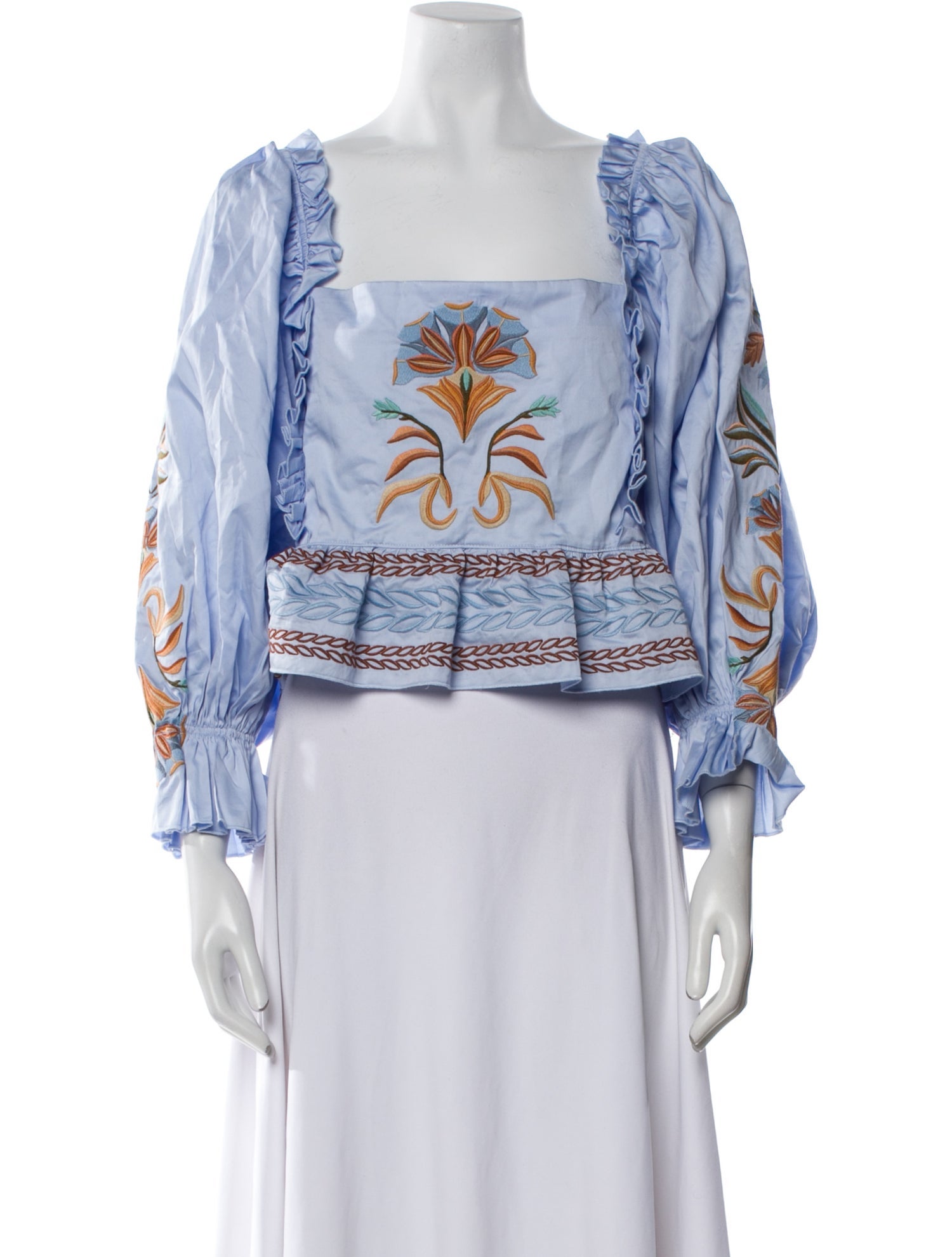 Lug Von Siga Printed Square Neckline Crop Top