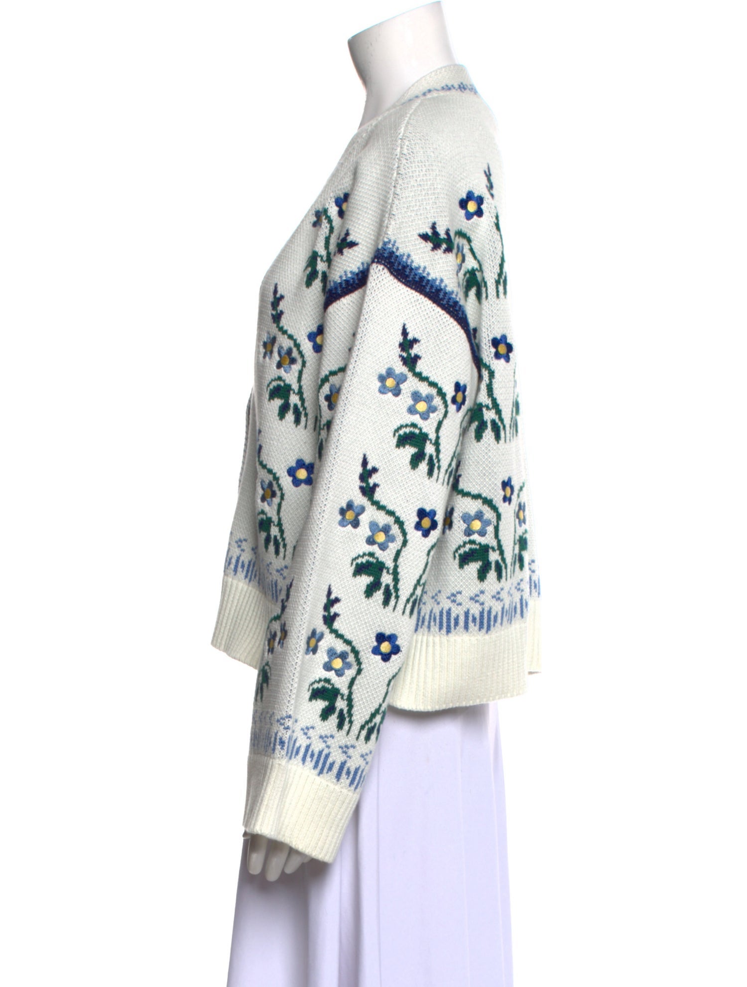 Lug Von Siga Floral Print V-Neck Sweater