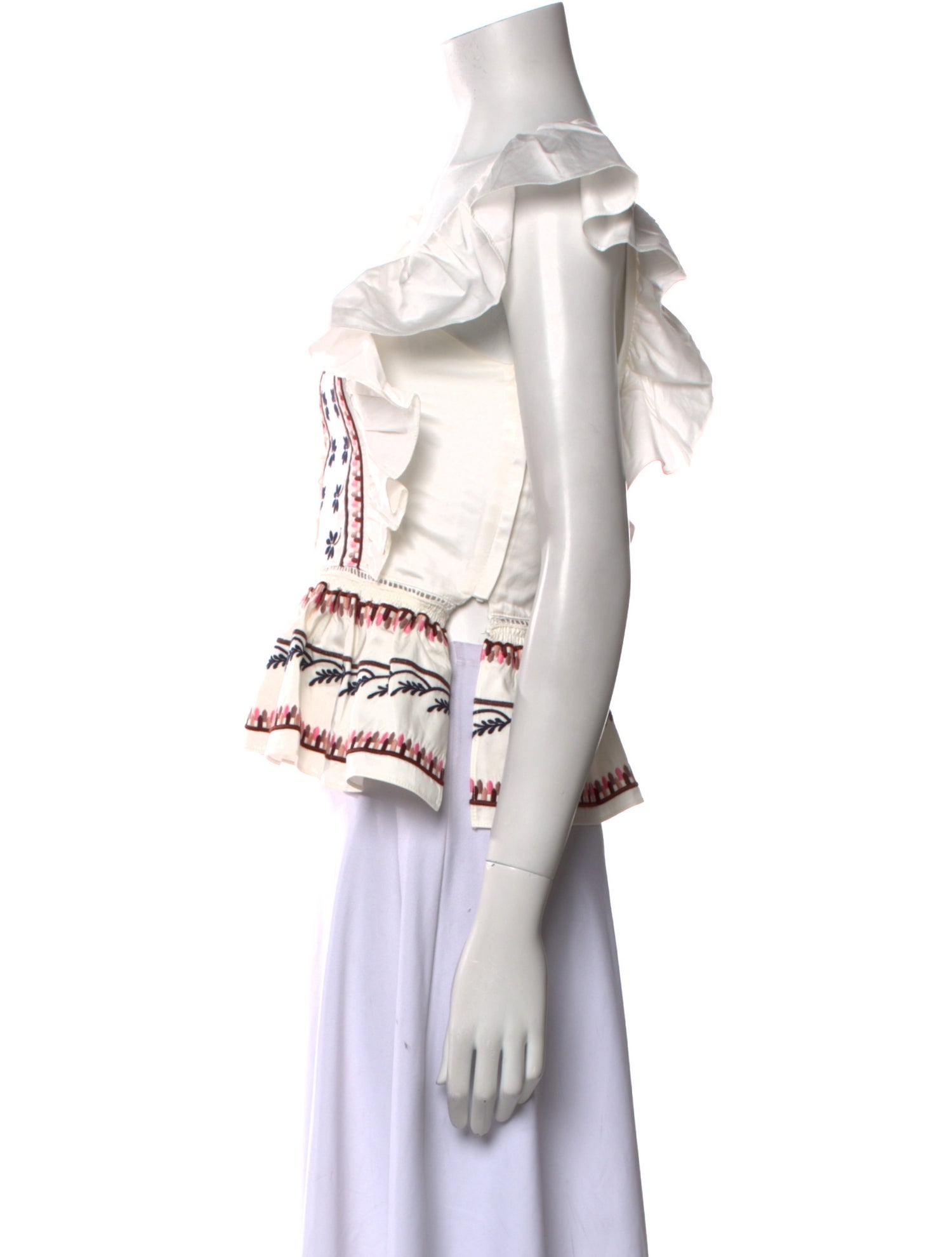 Lug Von Siga Printed Square Neckline Crop Top