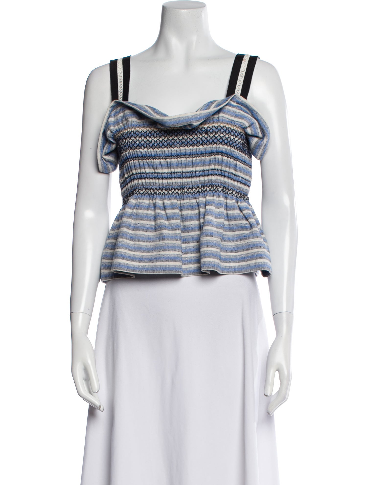 Lug Von Siga Striped Square Neckline Crop Top