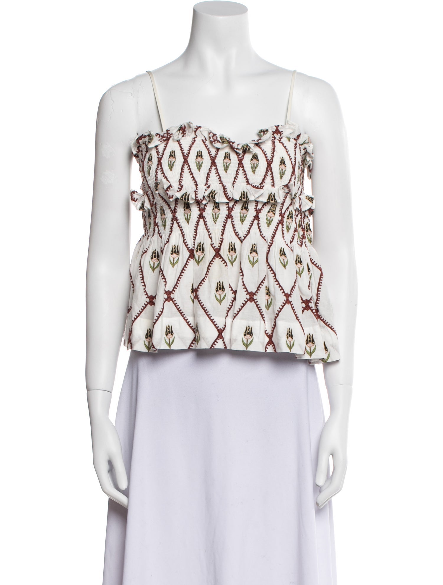 Lug Von Siga Printed Square Neckline Crop Top