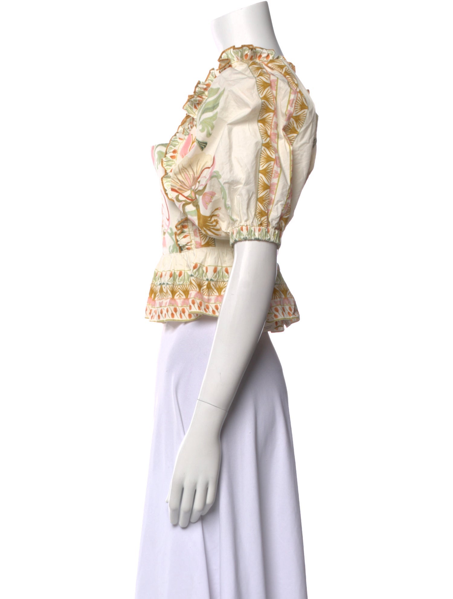 Lug Von Siga Floral Print Square Neckline Crop Top