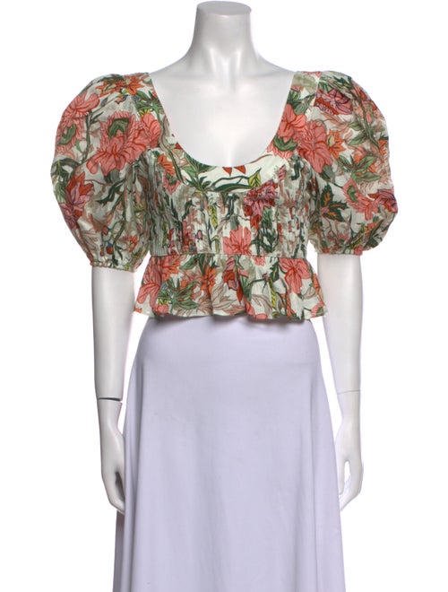 Lug Von Siga Linen Floral Print Crop Top