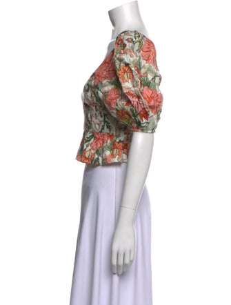 Lug Von Siga Linen Floral Print Crop Top