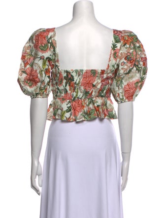 Lug Von Siga Linen Floral Print Crop Top