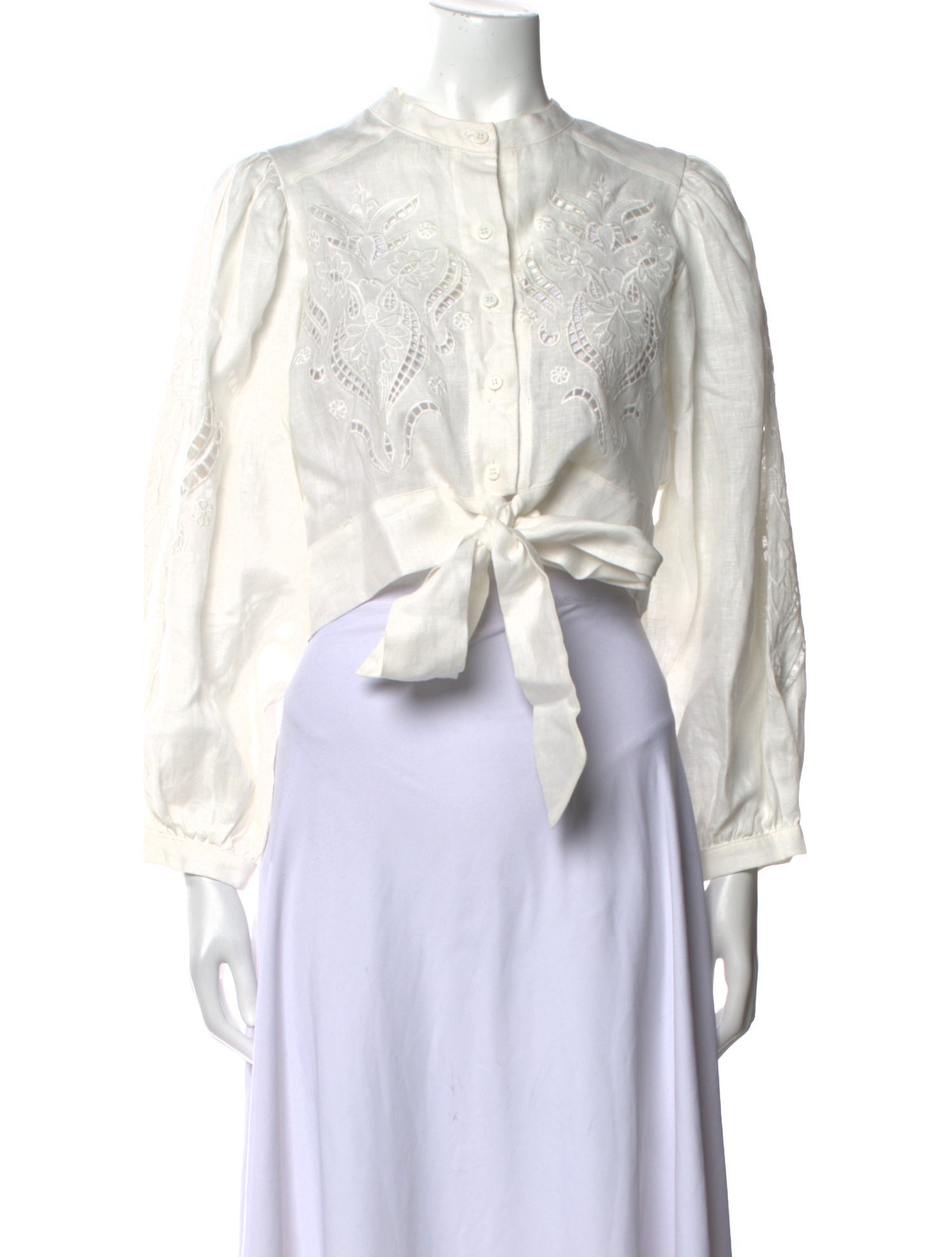 Lug Von Siga Linen Mock Neck Crop Top