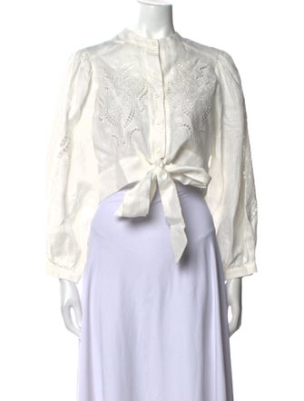 Lug Von Siga Linen Mock Neck Crop Top