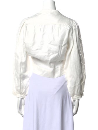 Lug Von Siga Linen Mock Neck Crop Top