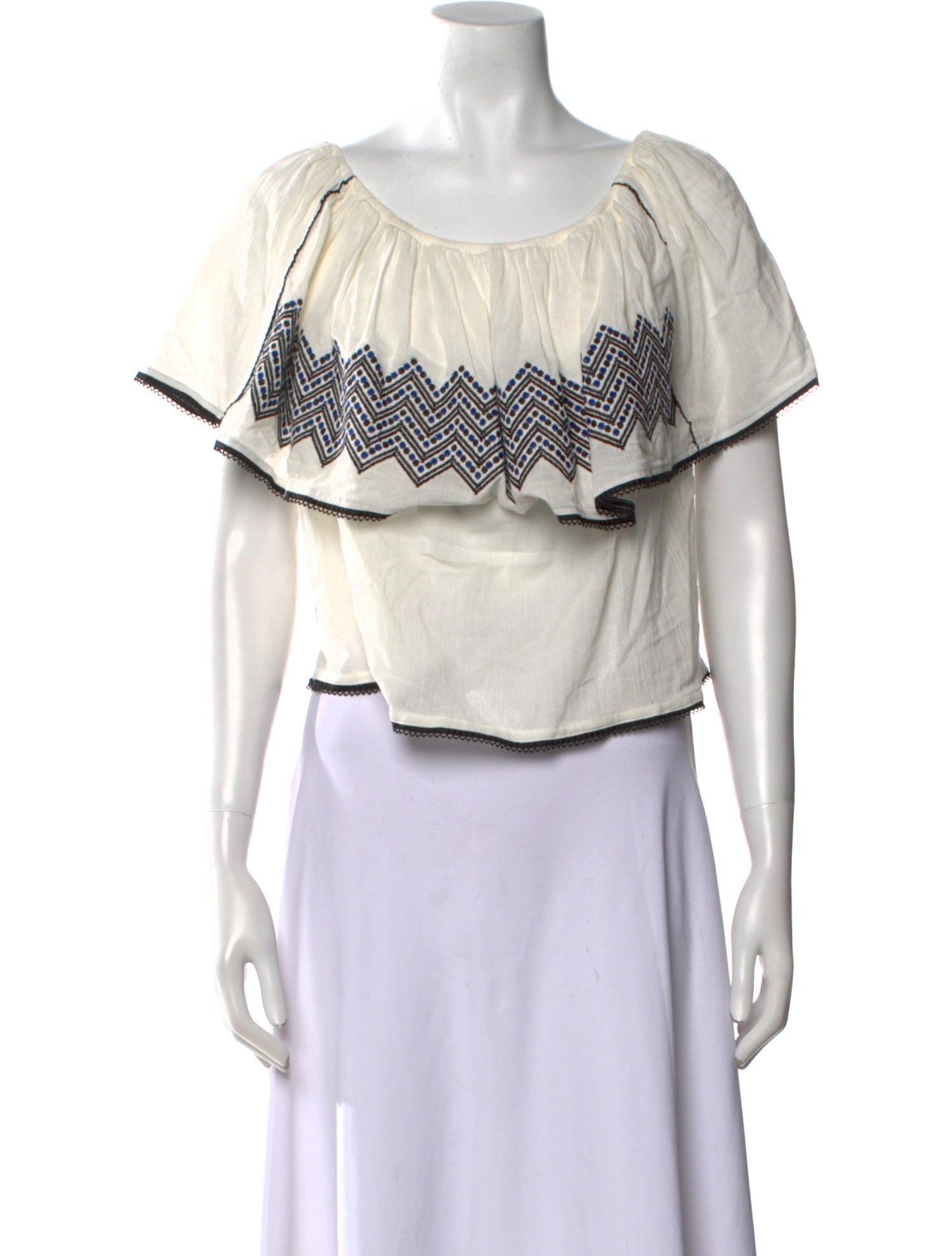 Lug Von Siga Printed Scoop Neck Crop Top