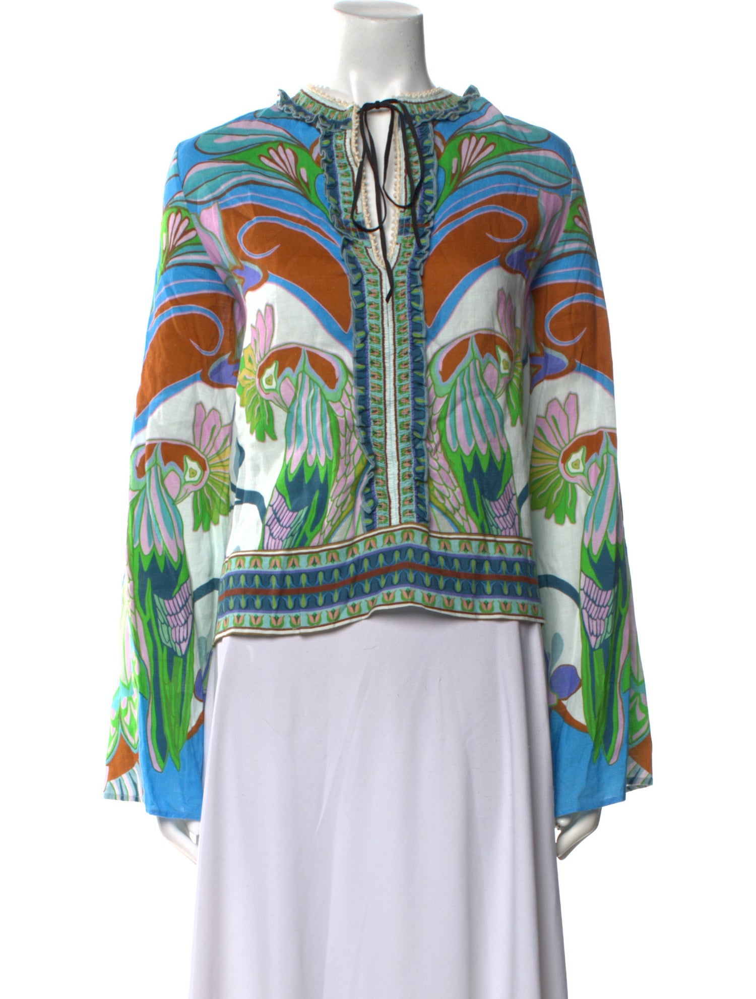 Lug Von Siga Linen Printed Blouse w/ Tags