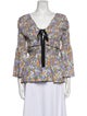 Lug Von Siga Floral Print Tie Neck Blouse