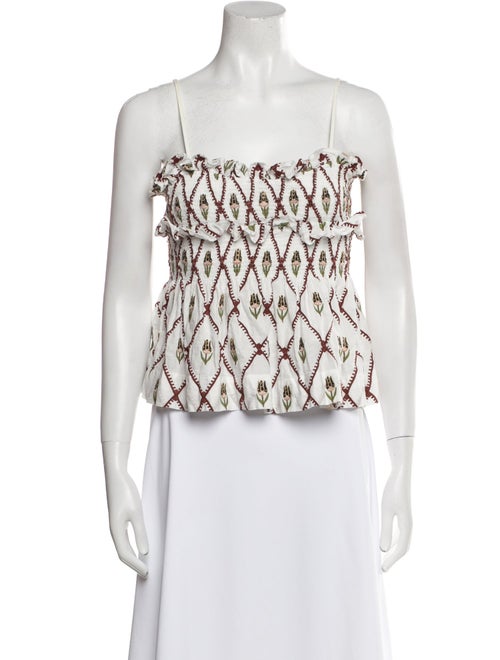 Lug Von Siga Printed Square Neckline Crop Top