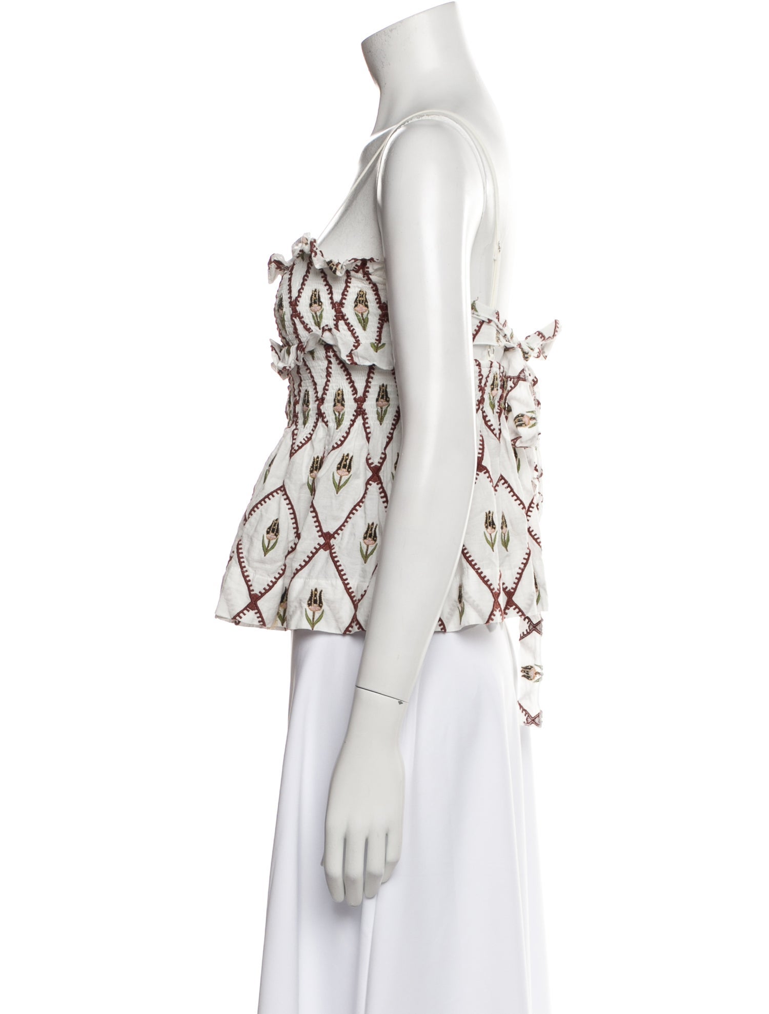 Lug Von Siga Printed Square Neckline Crop Top