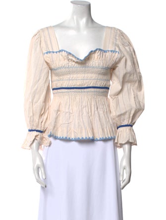 Lug Von Siga Square Neckline Three-Quarter Sleeve Blouse