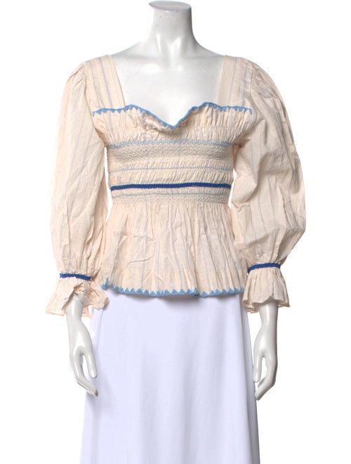 Lug Von Siga Square Neckline Three-Quarter Sleeve Blouse