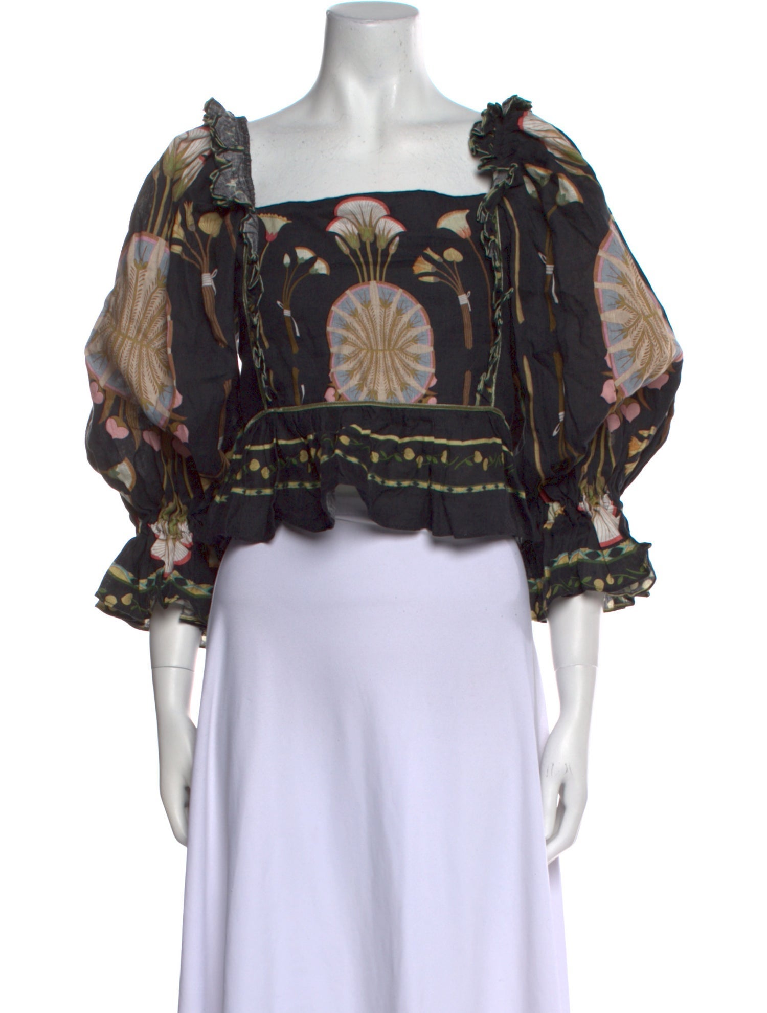 Lug Von Siga Linen Printed Crop Top