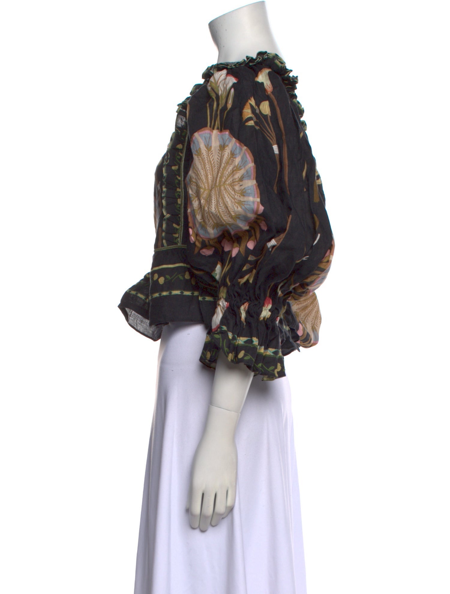 Lug Von Siga Linen Printed Crop Top