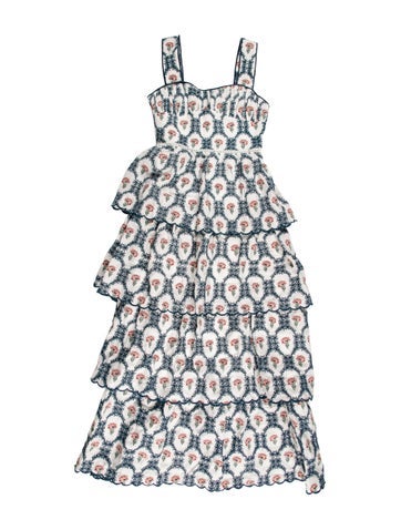 Pre-owned Lug Von Siga Floral Print Long Dress W/ Tags In Blue