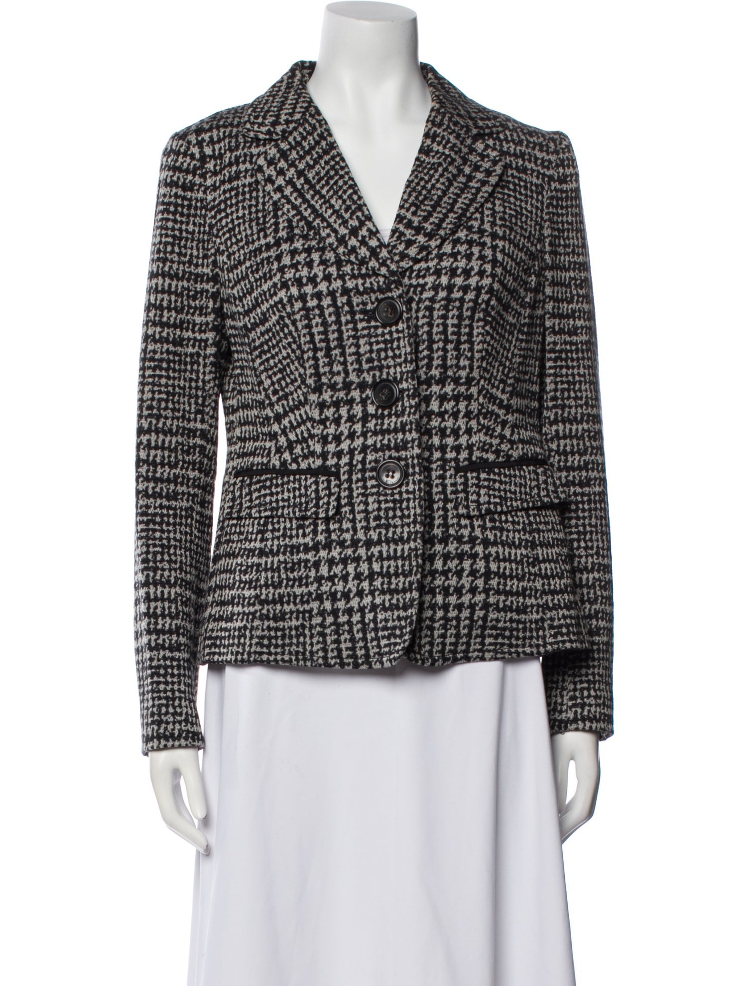 Luisa Cerano Houndstooth Print Blazer