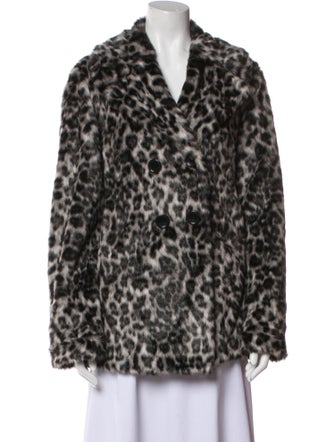 Luisa Cerano Animal Print Faux Fur Coat