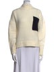 Luisa Cerano Colorblock Pattern Mock Neck Sweater