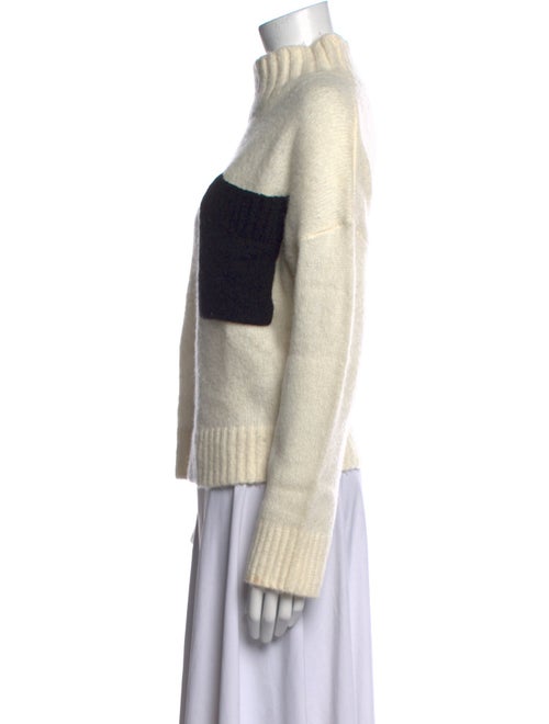 Luisa Cerano Colorblock Pattern Mock Neck Sweater