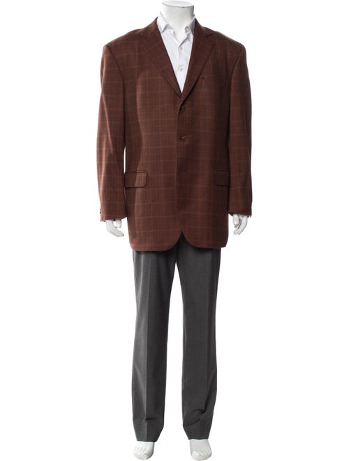 Luigi Bianchi Mantova Virgin Wool Plaid Print Blazer