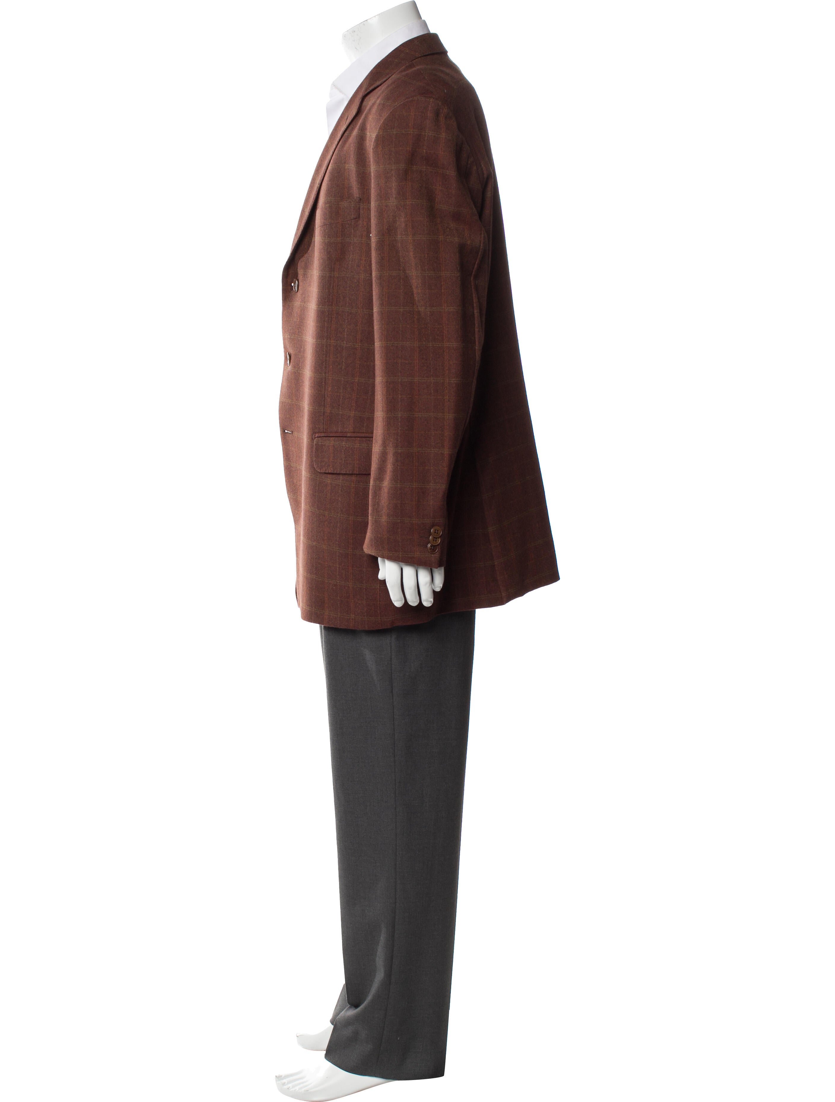 Luigi Bianchi Mantova Virgin Wool Plaid Print Blazer