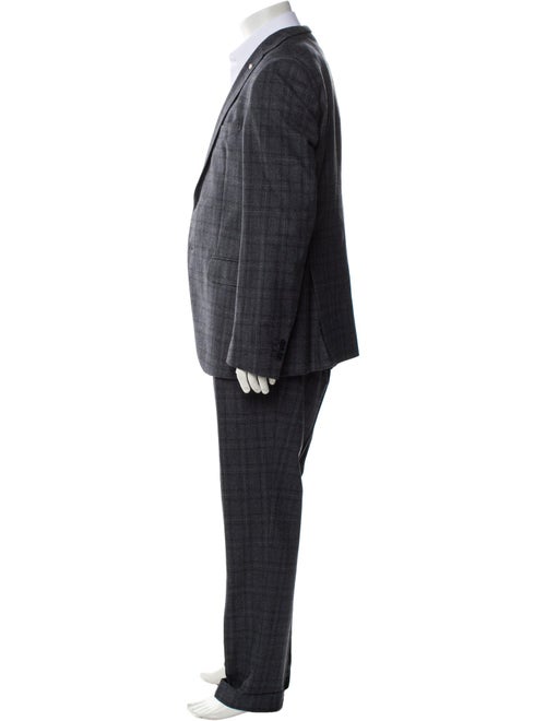 Luigi Bianchi Mantova Wool Plaid Print Two-Piece Blazer