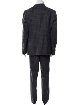 Luigi Bianchi Mantova Wool Plaid Print Two-Piece Blazer