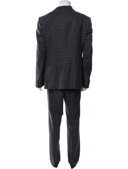 Luigi Bianchi Mantova Wool Plaid Print Two-Piece Blazer